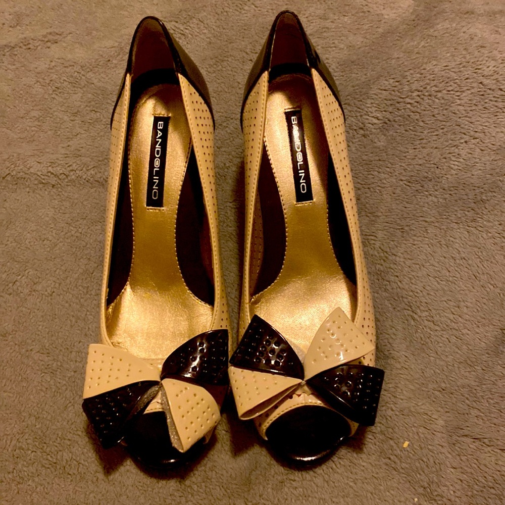 BAND LINO, women’s pumps black and white size 6.5